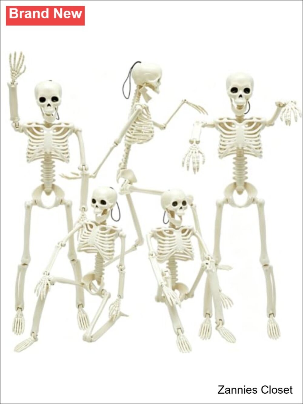 👻 5 Pack 16" Posable Halloween Skeletons Full Body Haunted House Graveyard